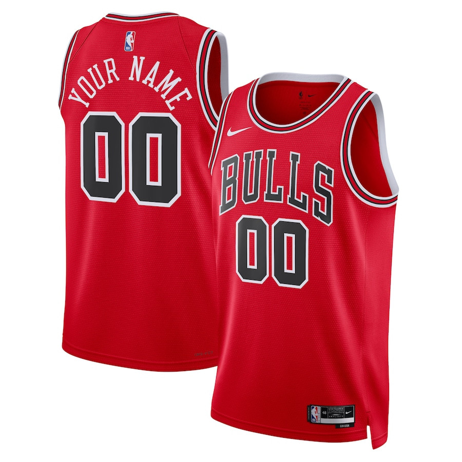 Chicago Bulls 2023/24 Icon Swingman Custom Red NBA Jersey Men's