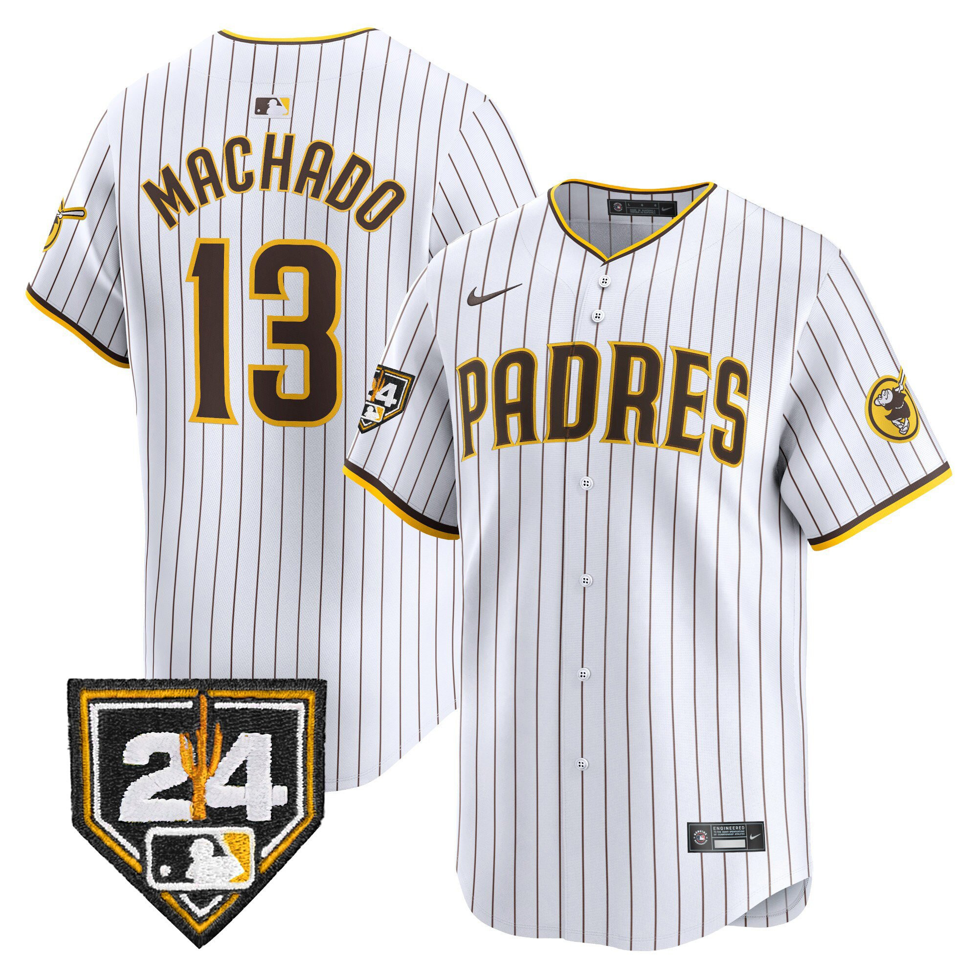 Manny Machado 13 San Diego Padres 2024 Spring Training White MLB Jersey Men's