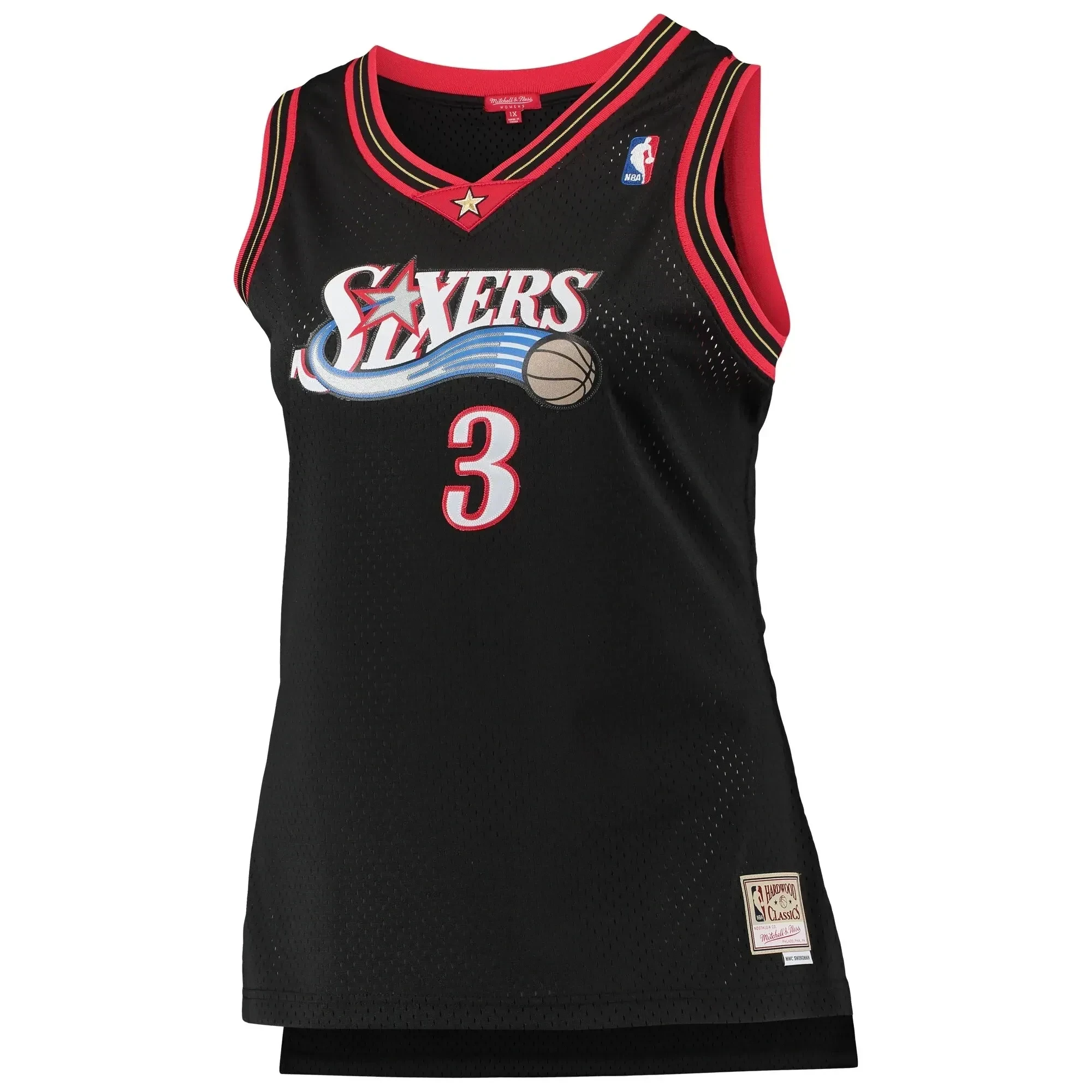 Allen Iverson Philadelphia 76ers Mitchell Ness Plus Size Swingman Black NBA Jersey Women's