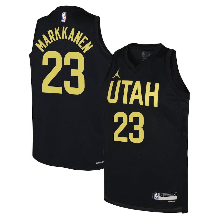 Lauri Markkanen 23 Utah Jazz Swingman Player Statement Edition Black NBA Jersey Youth