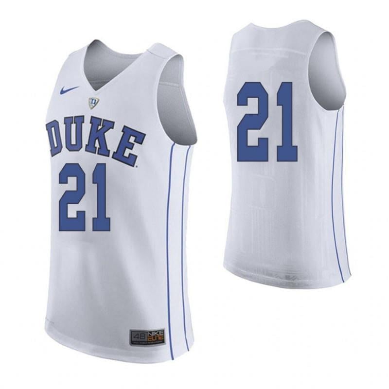 21 Amile Jefferson Roa White Elite Duke Blue Devils NCAA Jersey Men's