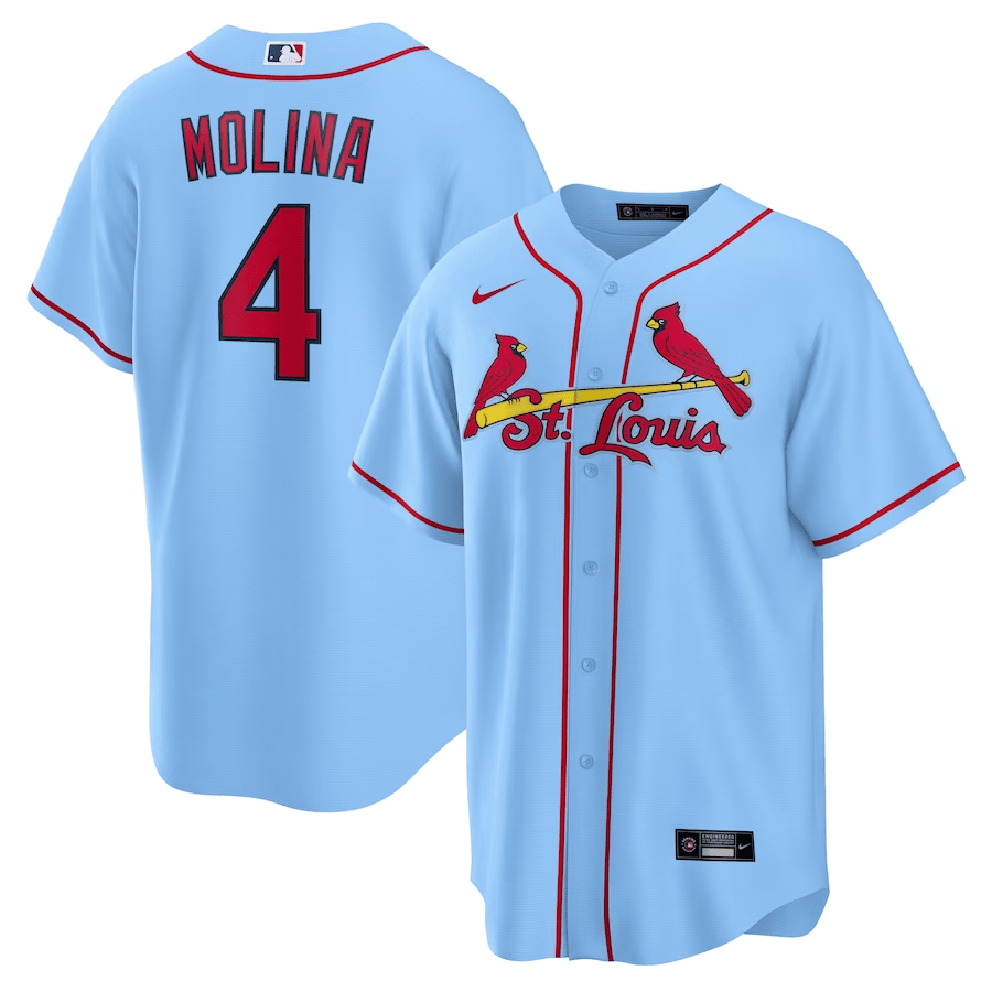 Yadier Molina 4 St. Louis Cardinals Alternate Light Blue MLB Jersey Men's