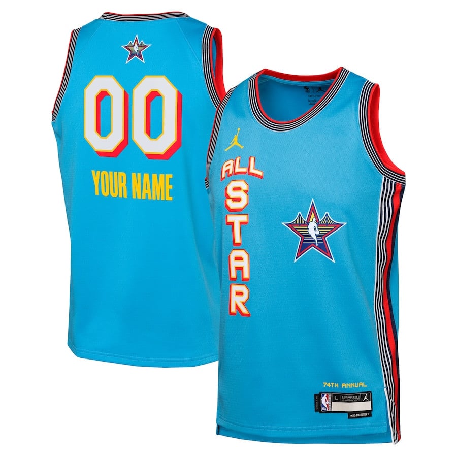 NBA All Star 2025 Swingman Tea Blue NBA Jersey Youth