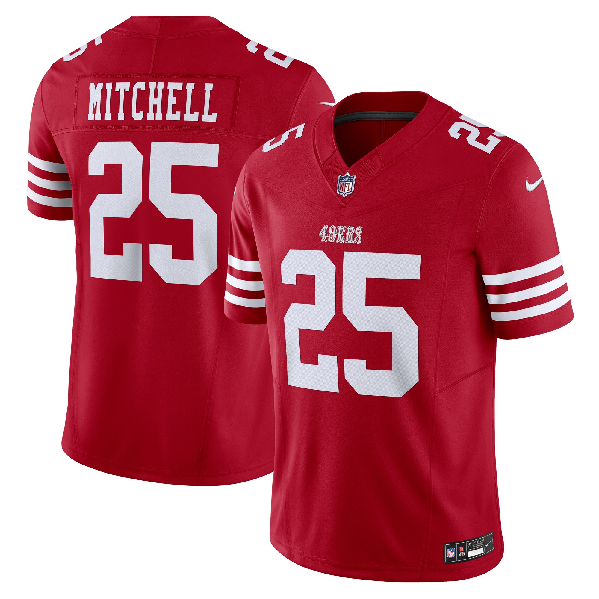 San Francisco 49ers Elijah Mitchell Scarlet Vapor F.U.S.E. Limited NFL Jersey Men's