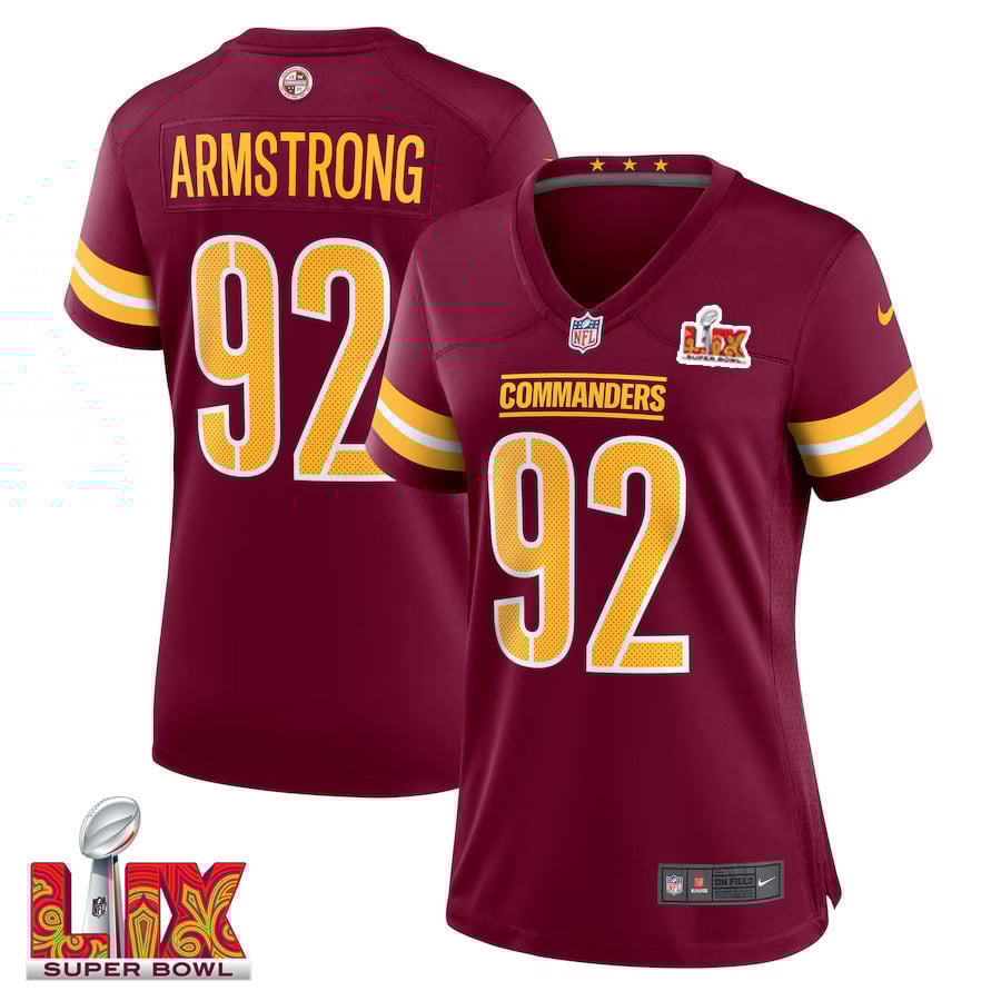 Dorance Armstrong #92 Washington Commanders Super Bowl LIX Burgundy NFL Jersey Women's