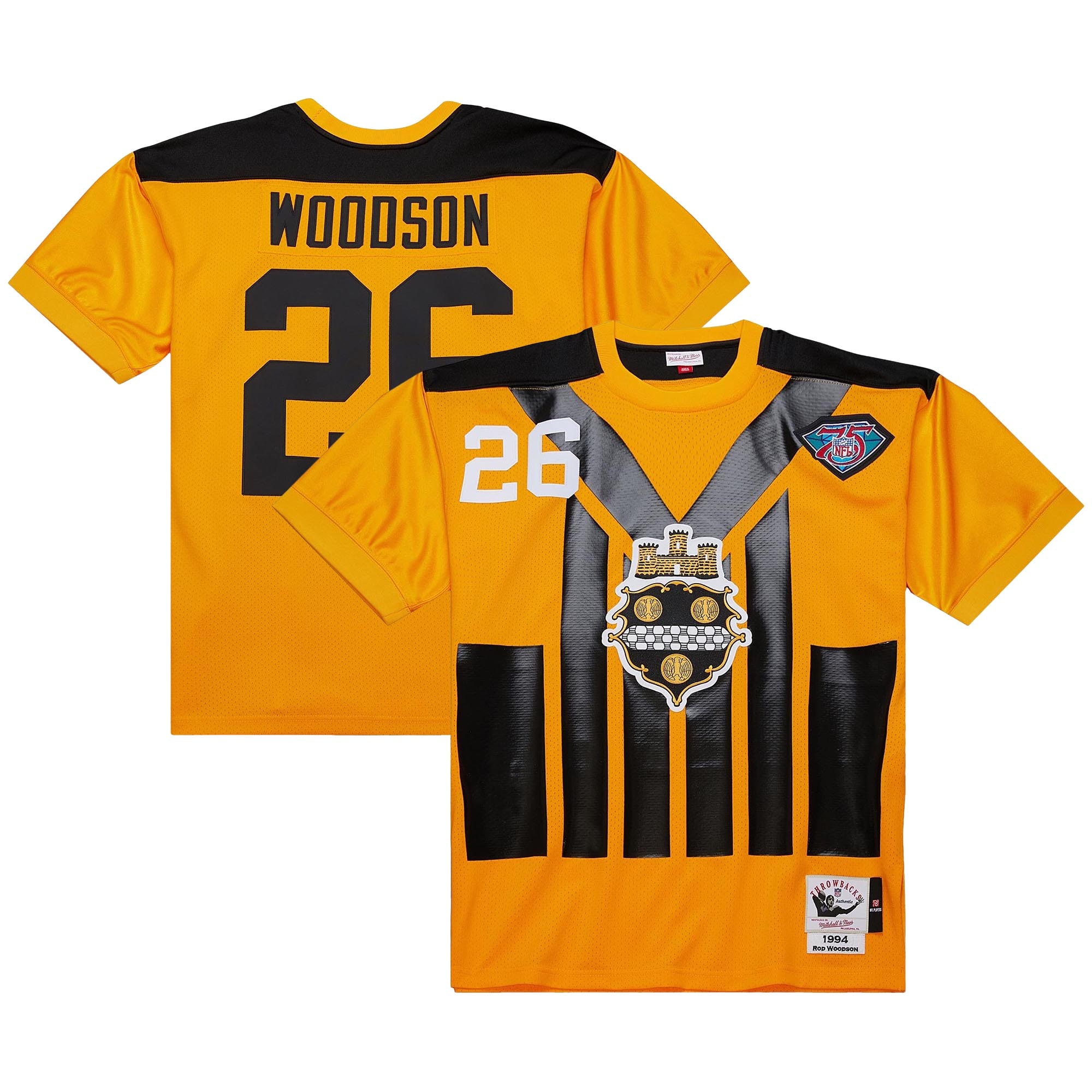 Pittsburgh Steelers 1994 Rod Woodson Mitchell Ness Gold Throwback Retired Player NFL Jersey Men's