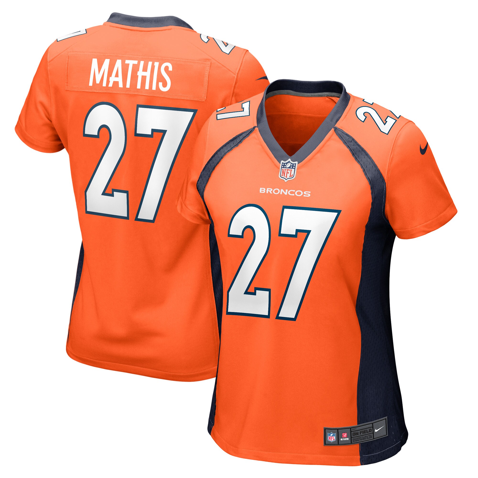 Denver Broncos Damarri Mathis Orange Game Player NFL Jersey Women's