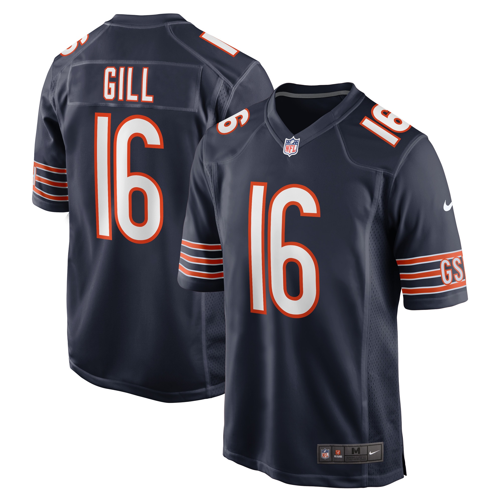 Chicago Bears Trenton Gill Navy Game Player NFL Jersey Men's