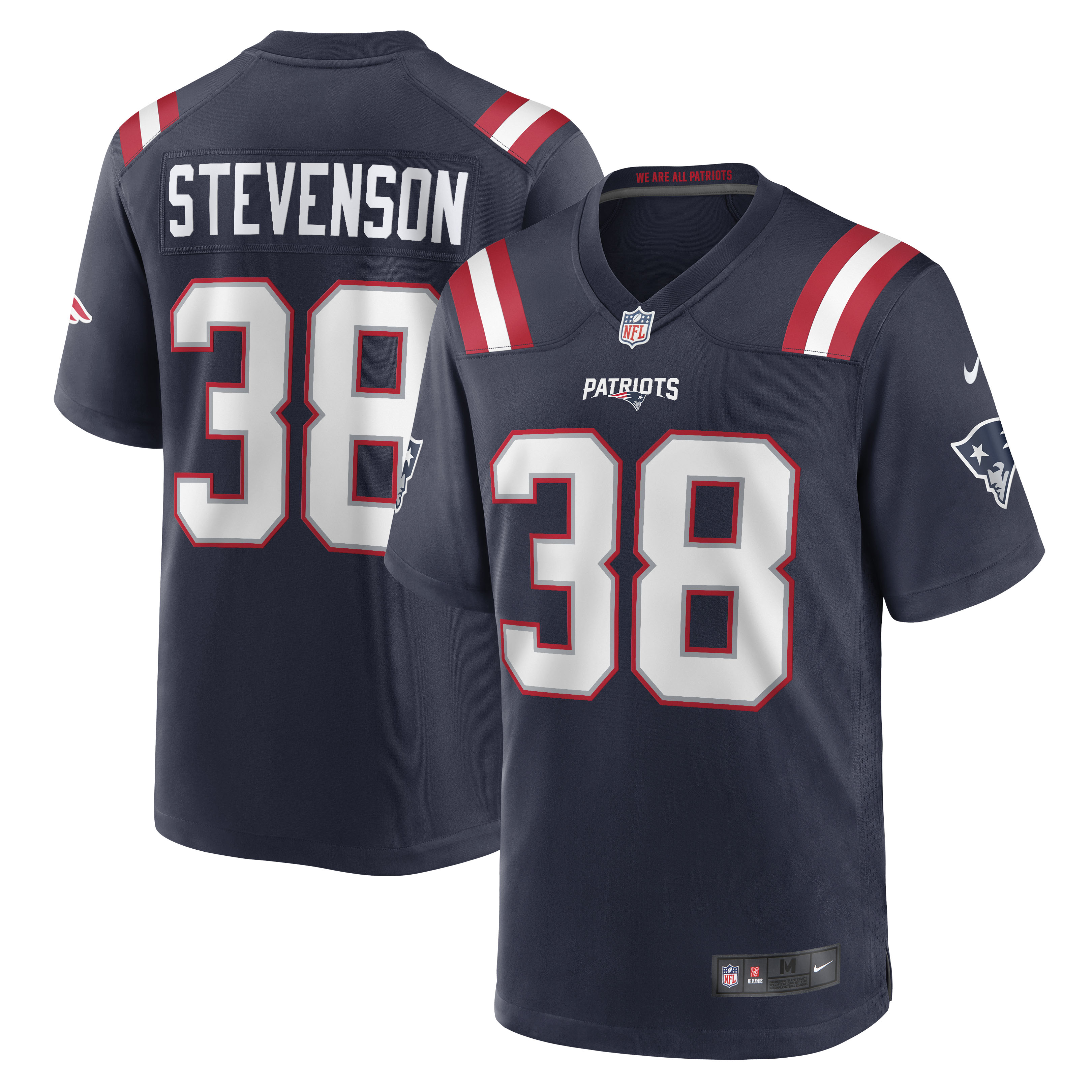 New England Patriots Rhamondre Stevenson Navy Game NFL Jersey Men's