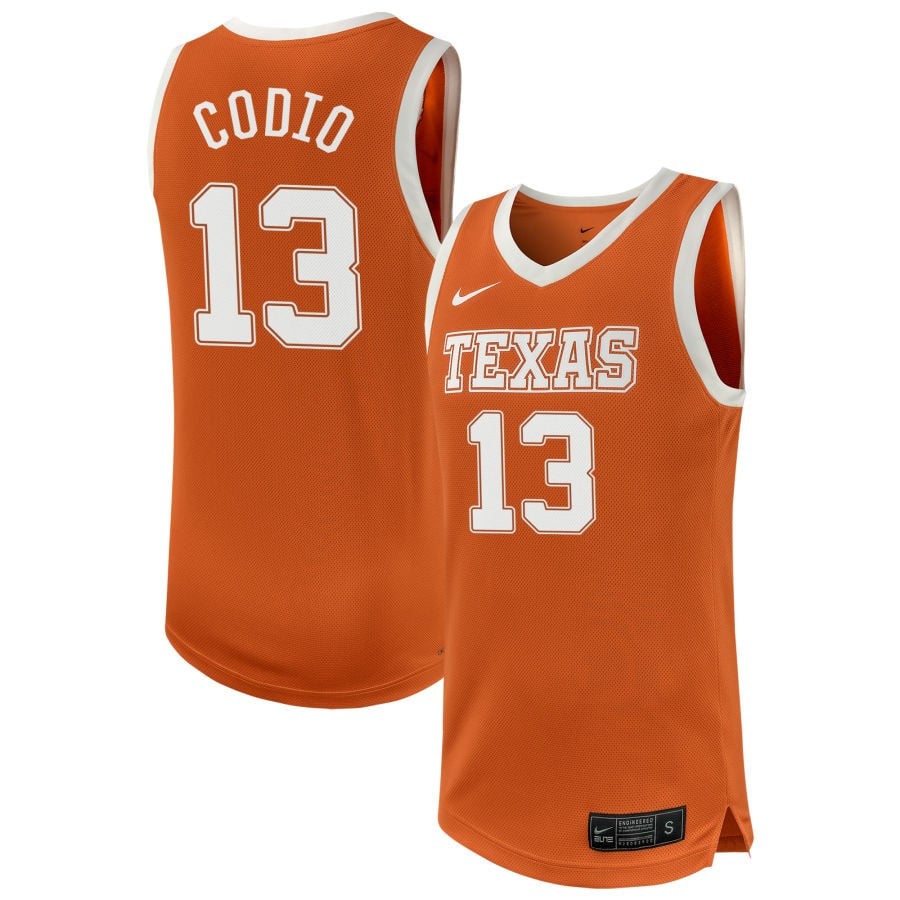 Jordana Codio 13 Texas Longhorn Unisex NIL Texas Orange NCAA Jersey Unisex