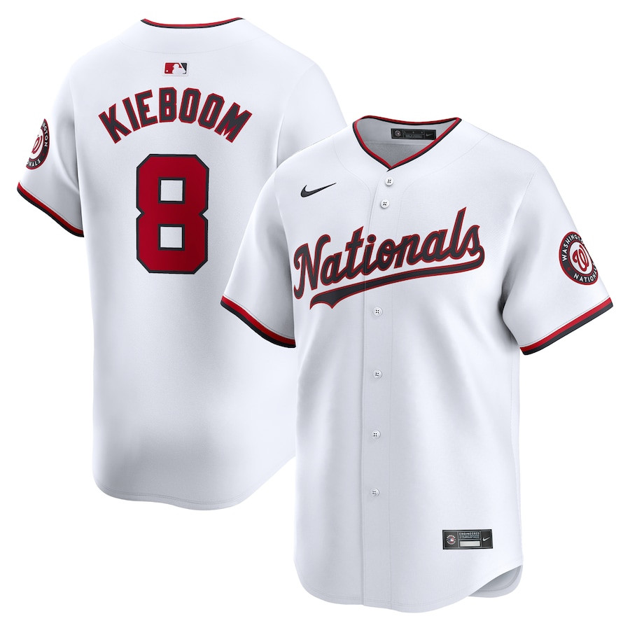 Carter Kieboom 8 Washington Nationals Home Limited White MLB Jersey Men's