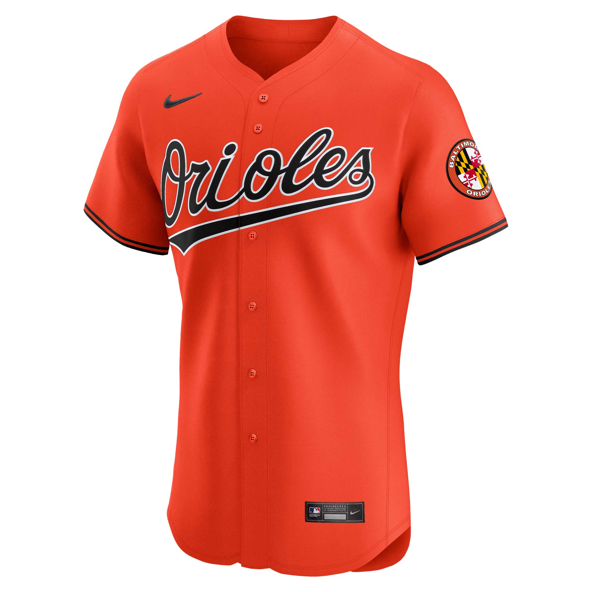Baltimore Orioles Orange Alternate Vapor Premier Elite Patch MLB Jersey Men's