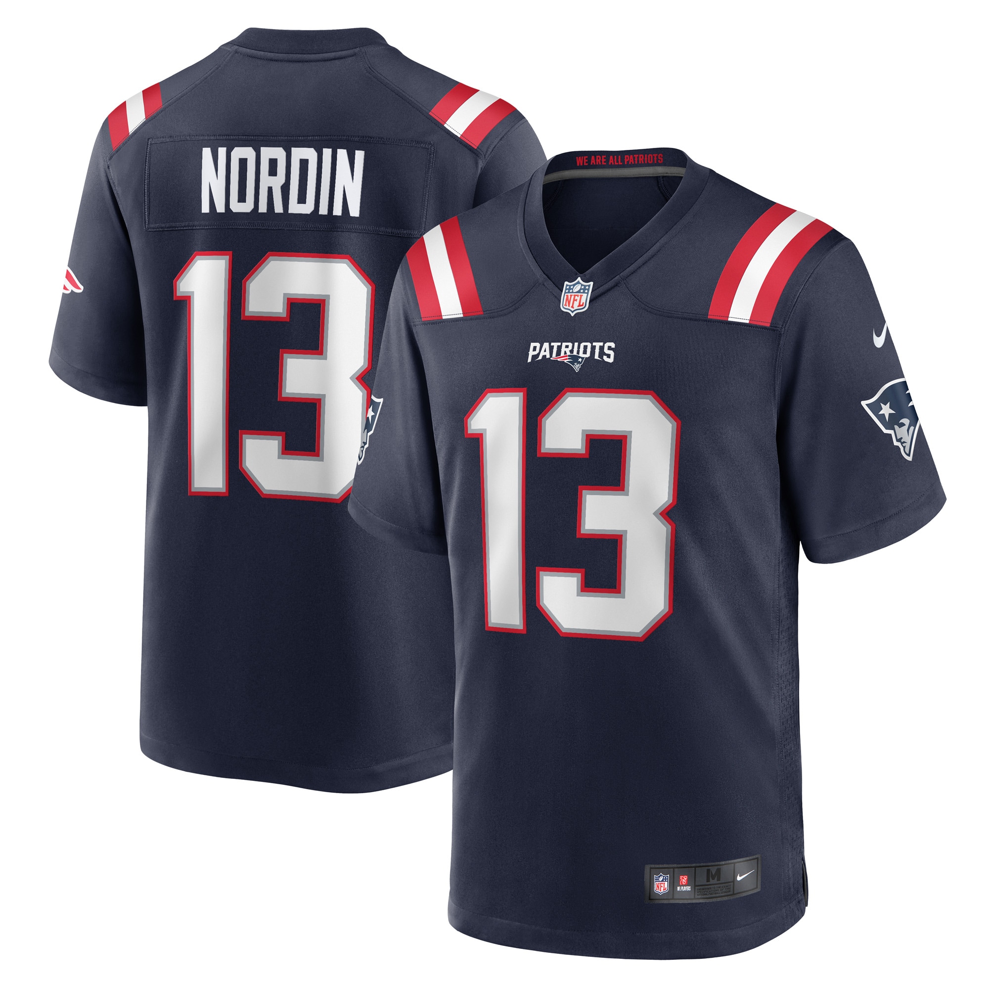 New England Patriots Quinn Nordin Navy Game Player NFL Jersey Men's