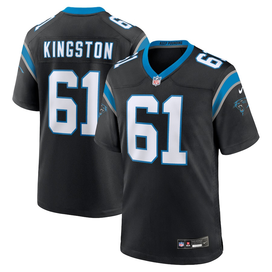 Jarrett Kingston 61 Carolina Panthers Game Black NFL Jersey Men's