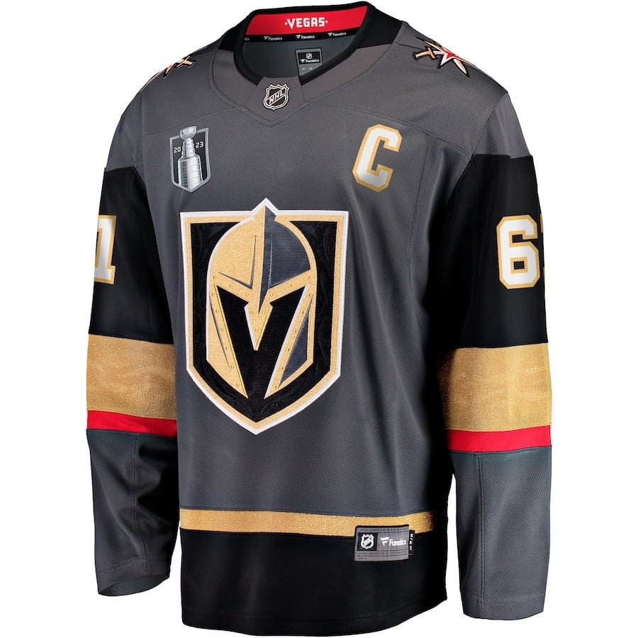 Mark Stone 61 Vegas Golden Knights 2023 Stanley Cup Champions Patch Alternate Breakaway Player Black NHL Jersey Men's