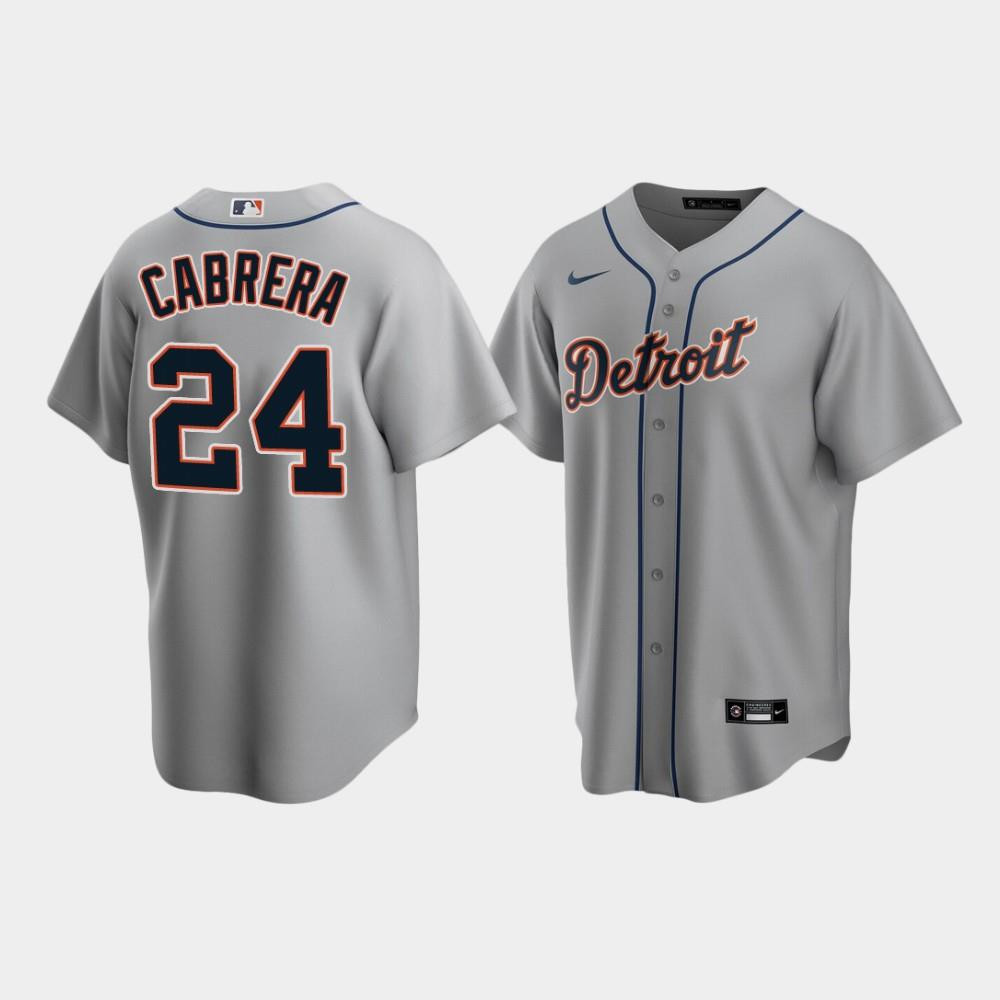 Detroit Tigers 24 Miguel Cabrera Gray Road MLB Jersey Men's