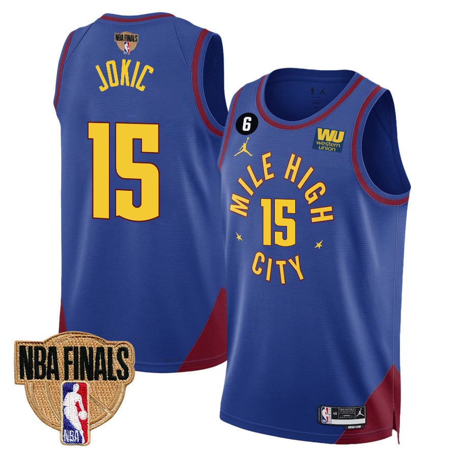 Nikola Jokic 15 Denver Nuggets Final Champions 2023 Swingma Blue NBA Jersey Youth