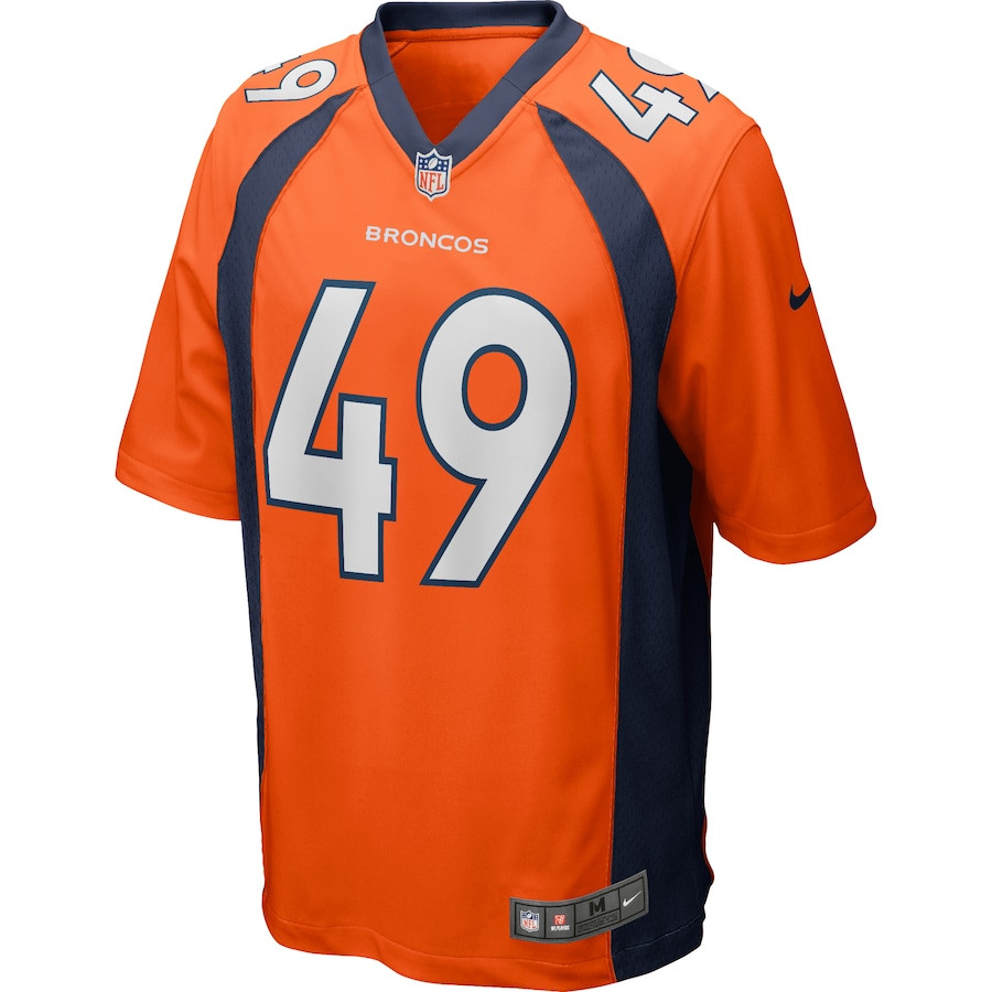 Dennis Smith 49 Denver Broncos Game Retired Orange NFL Jersey Men's