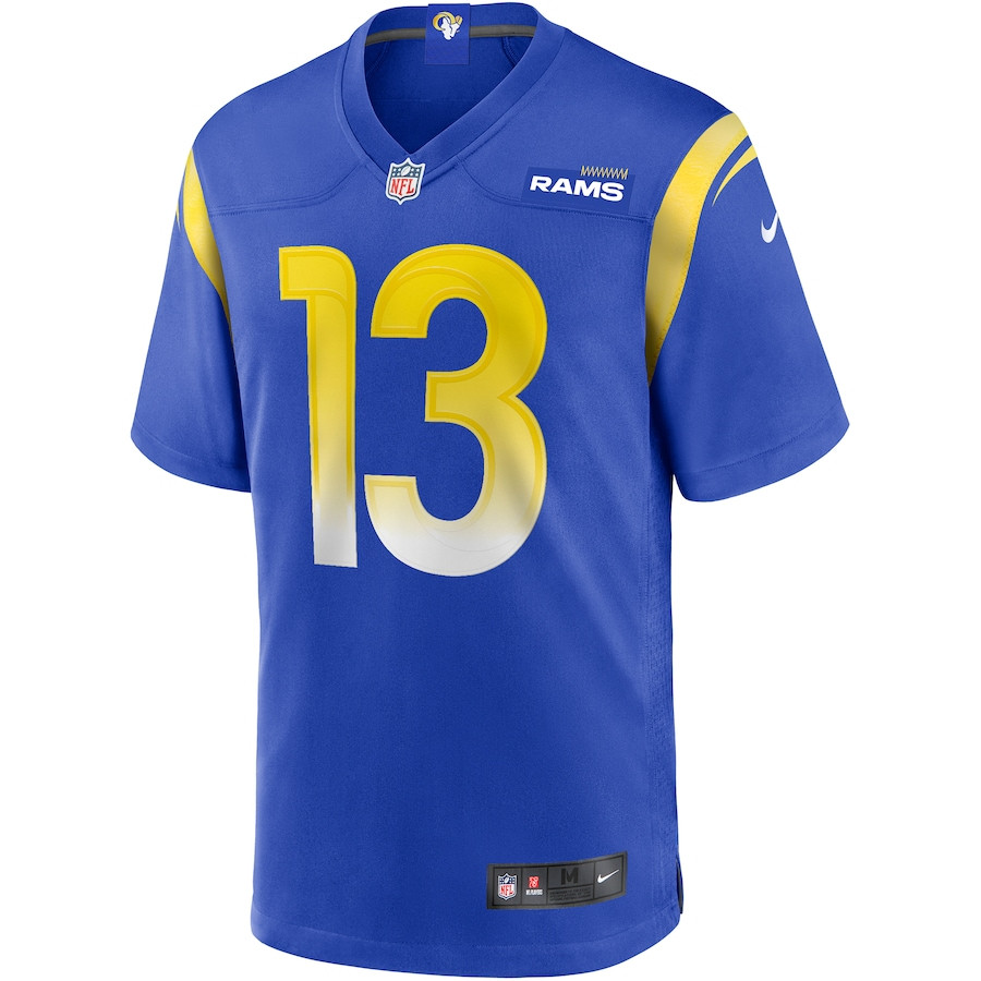 Kurt Warner 13 Los Angeles Rams Game Retired Royal NFL Jersey Men's