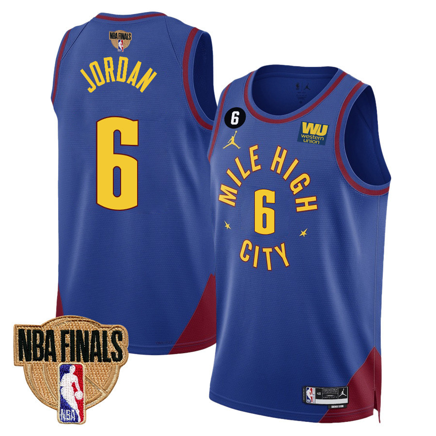 DeAndre Jordan 6 Denver Nuggets Final Champions 2023 Swingma Blue NBA Jersey Youth