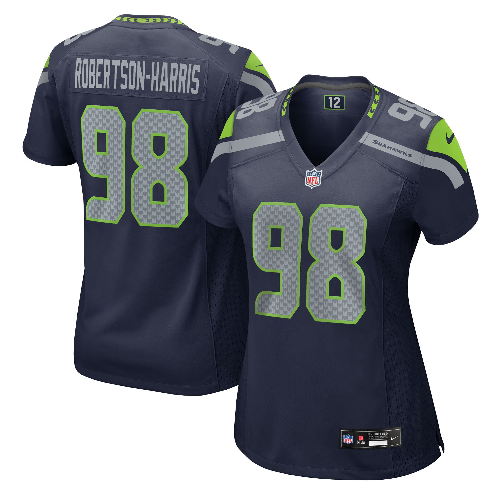 Seattle Seahawks Roy Robertson-Harris College Navy Team Game NFL Jersey Women's