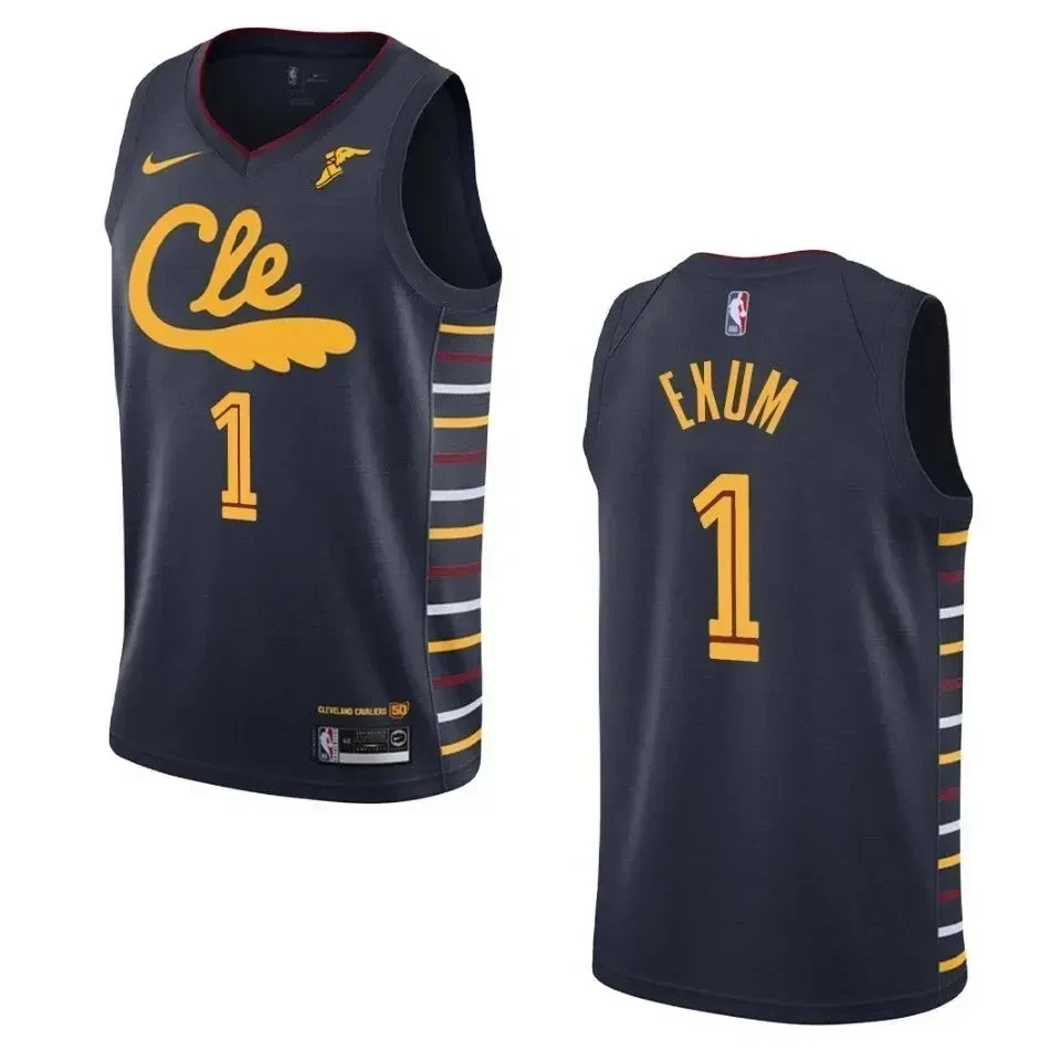Cleveland Cavaliers 1 Dante Exum City Swingman Navy NBA Jersey Men's