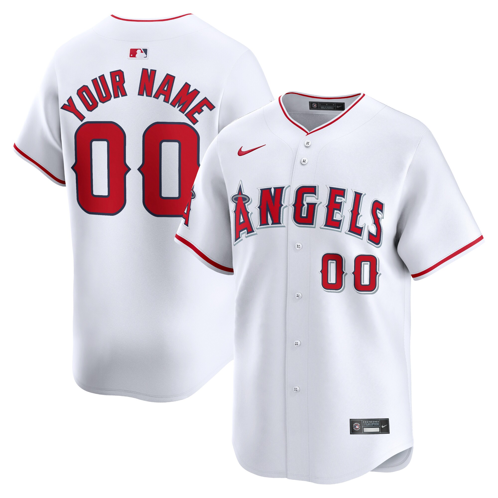 Los Angeles Angels White Home Limited Custom MLB Jersey Youth