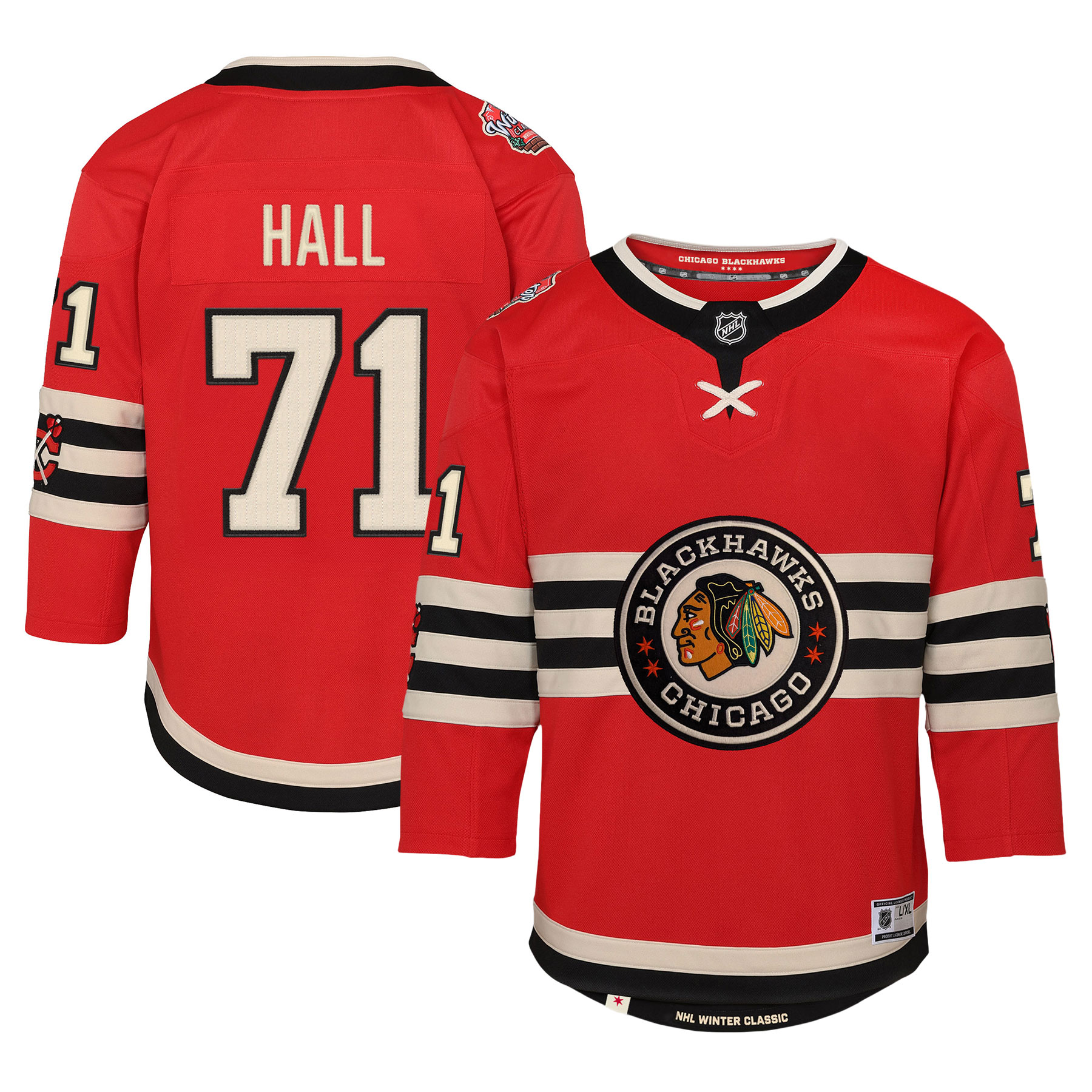 Chicago Blackhawks Taylor Hall Red 2025 Winter Classic Premier Player NHL Jersey Youth