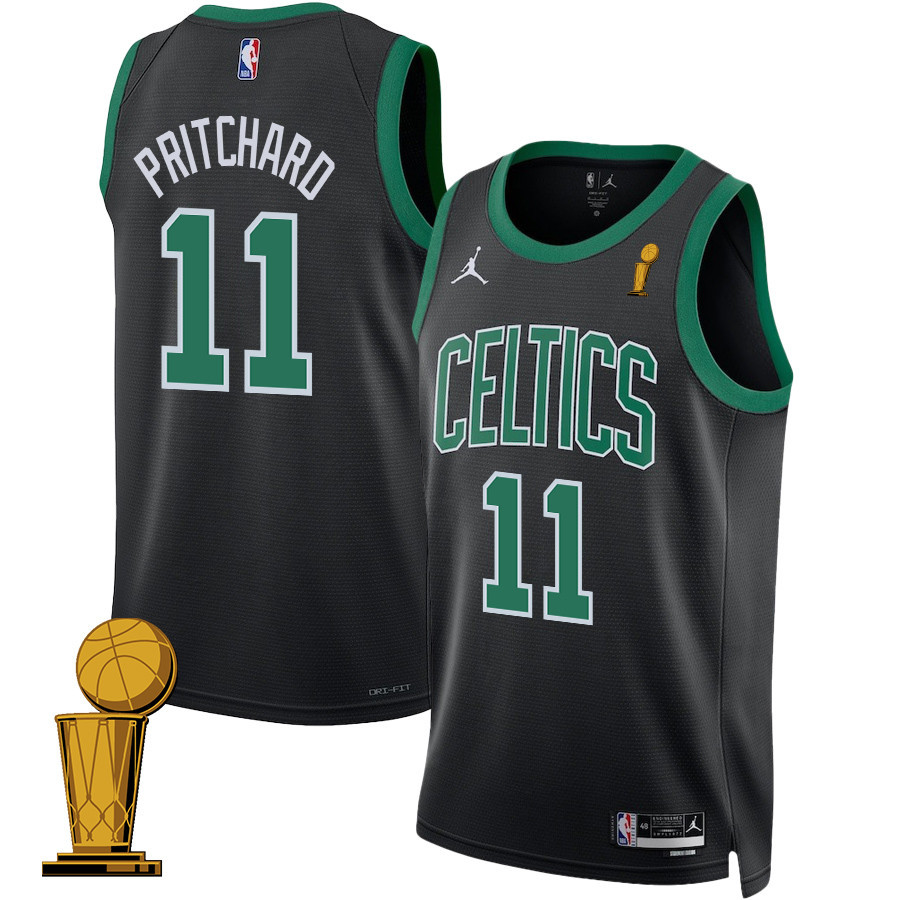 Payton Pritchard 11 Boston Celtics 2024 FINALS CHAMPIONS Swingman Statement Edition Black NBA Jersey Men's