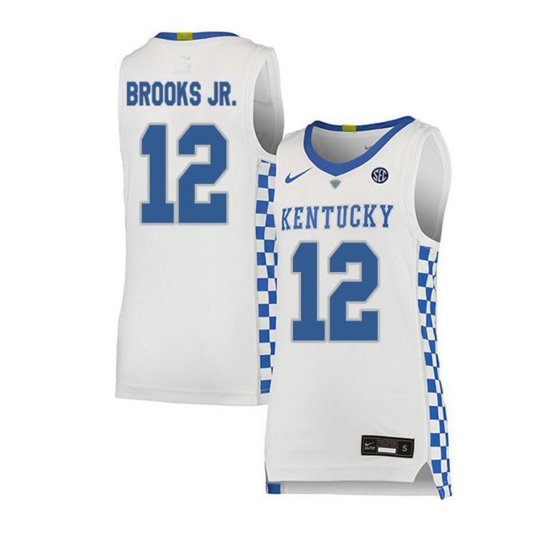 12 Keion Brooks J White Elite Kentucky Wildcats NCAA Jersey Men's