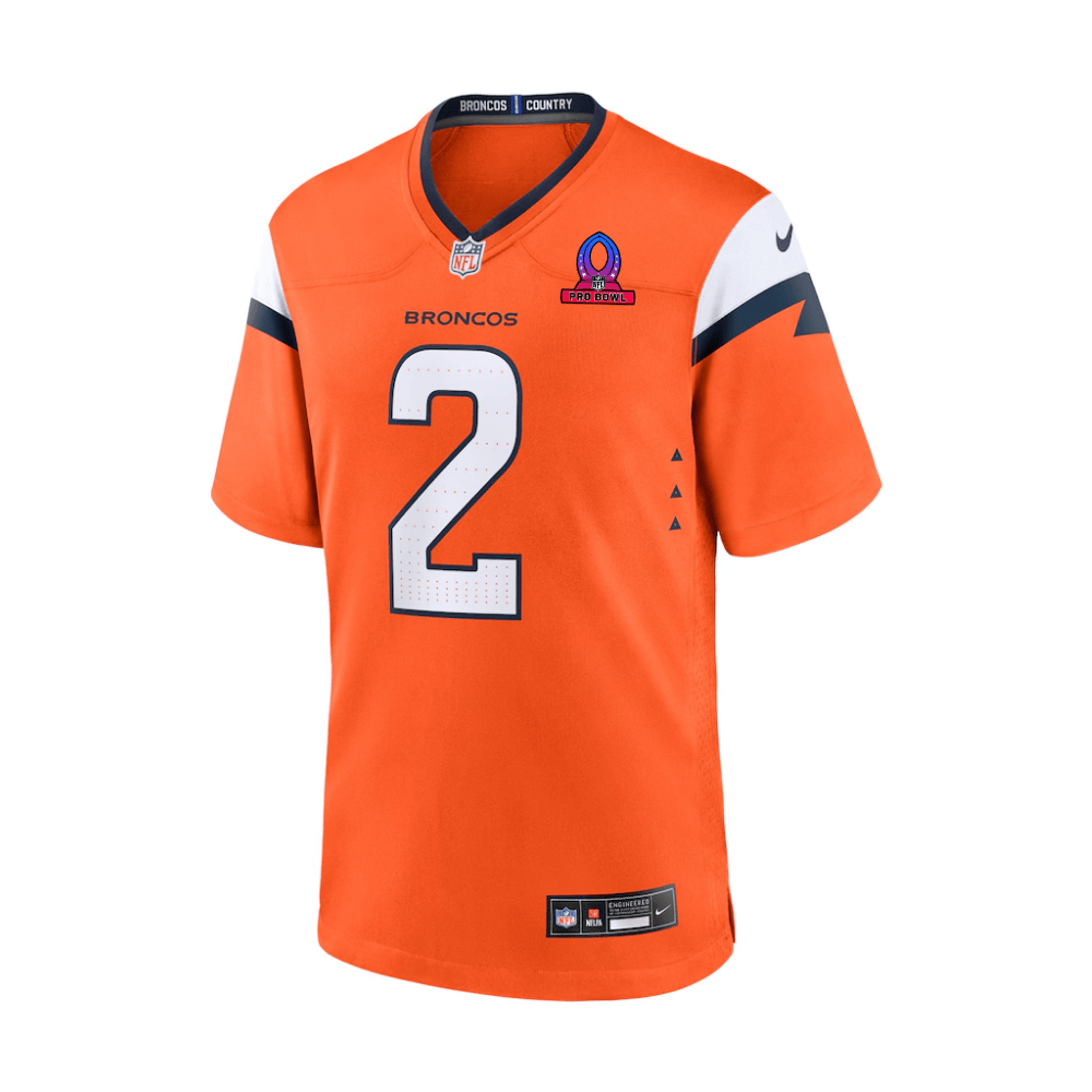 Patrick Surtain II 2 Denver Broncos 2025 Pro Bowl Patch Game Orange NFL Jersey Men's