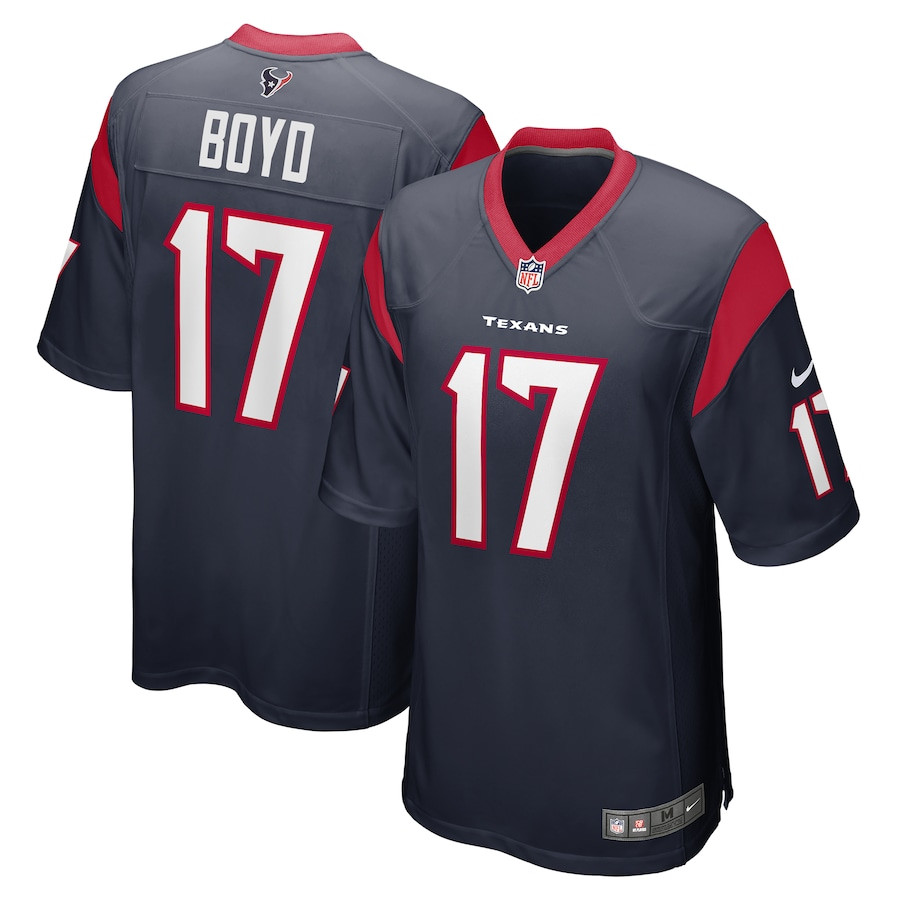 Kris Boyd 17 Houston Texans Game Navy NFL Jersey Men's