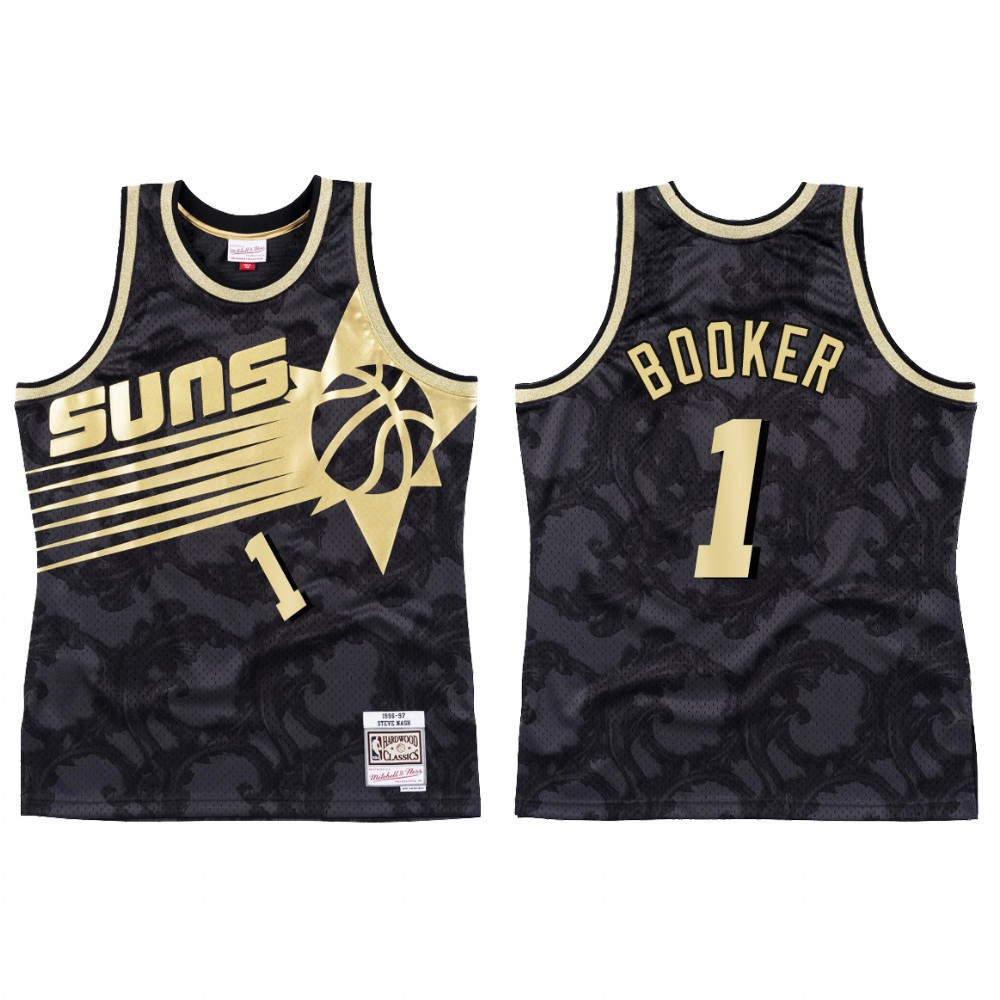 Phoenix Suns Devin Booker 1 HWC Black Toile NBA Jersey Men's