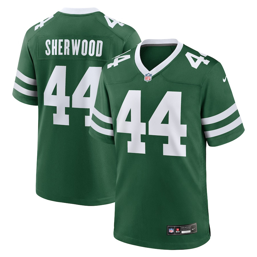 Jamien Sherwood 44 New York Jets Team Game Legacy Green NFL Jersey Men's
