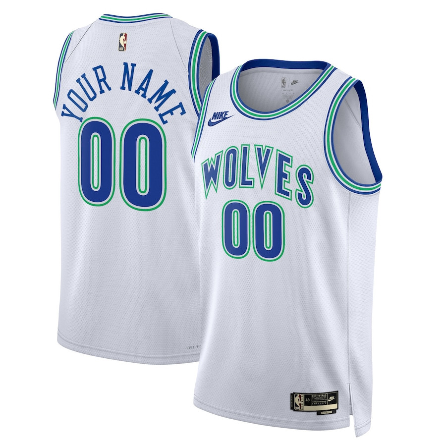 Minnesota Timberwolves Hardwood Classic Edition Swingman Custom White NBA Jersey Men's