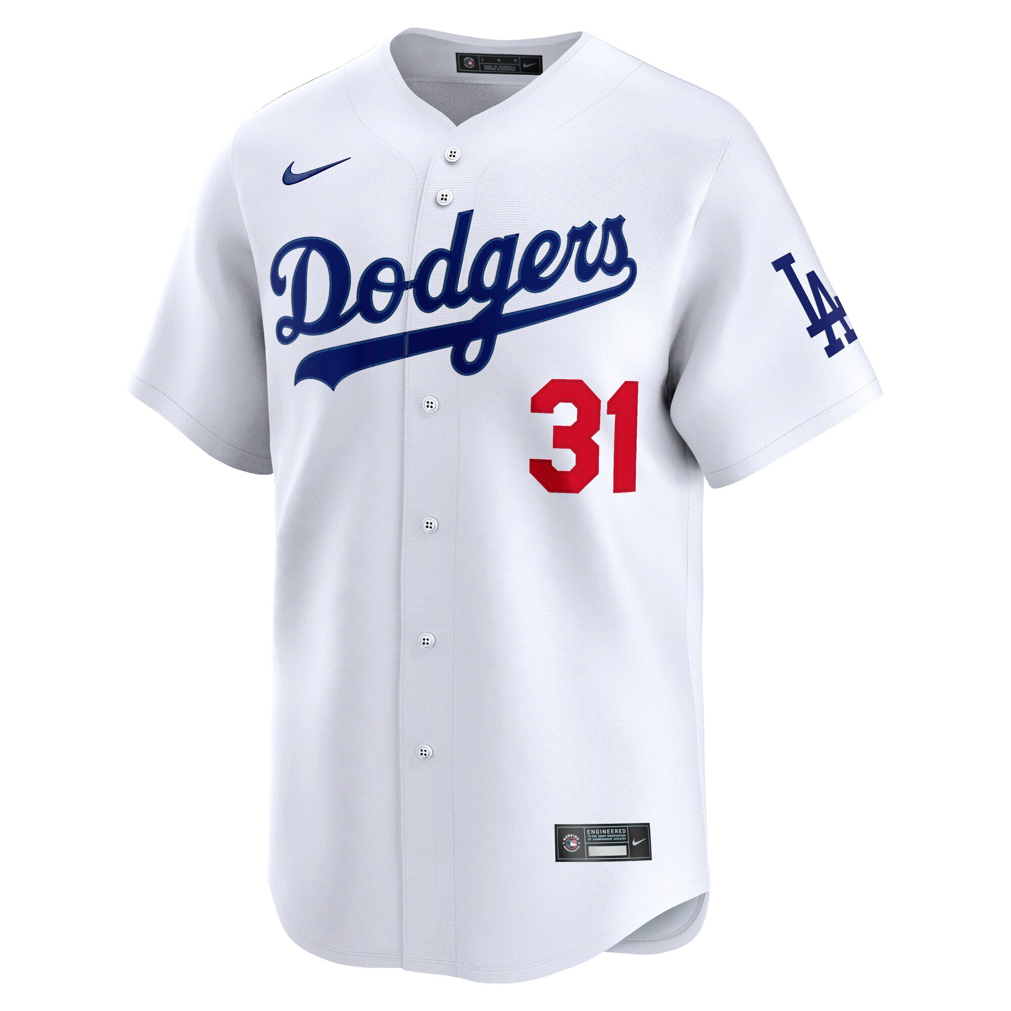 Los Angeles Dodgers Tyler Glasnow White Home Limited Player MLB Jersey Men's
