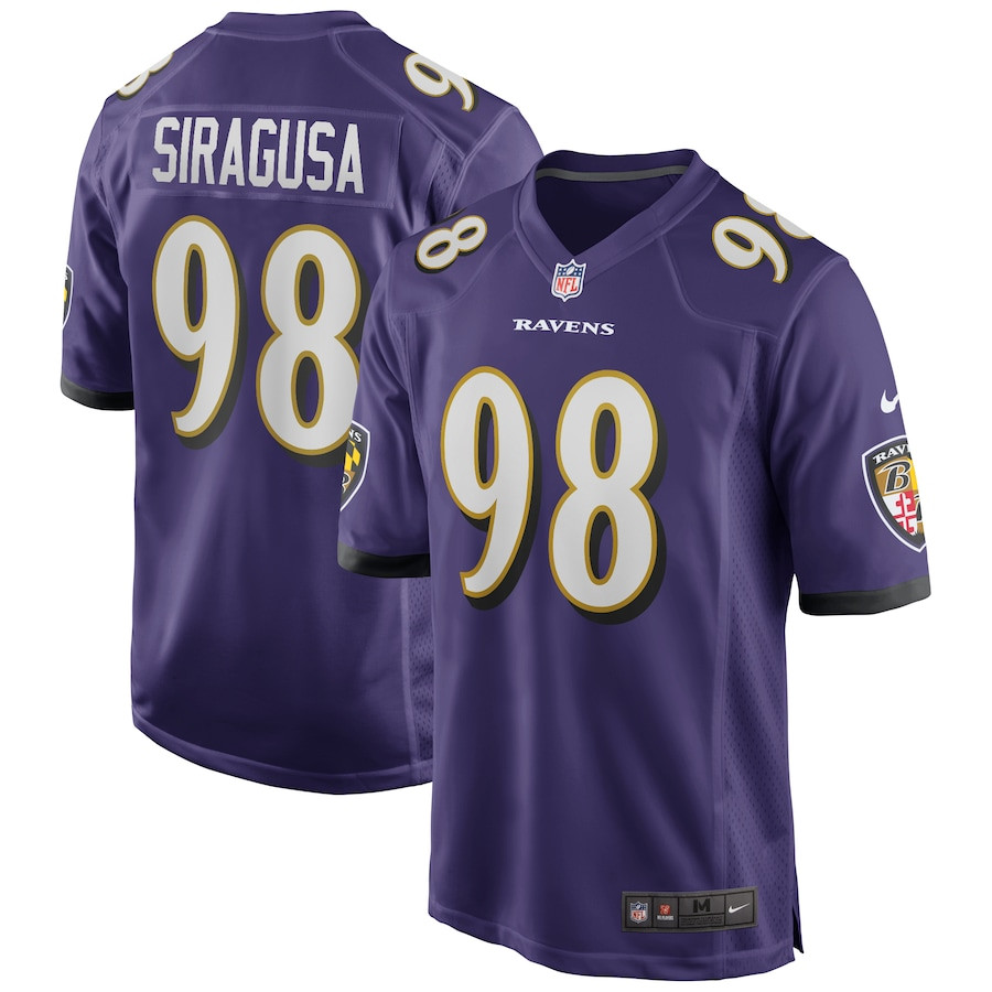 Tony Siragusa 98 Baltimore Ravens Game Retired Player Purple NFL Jersey Men's