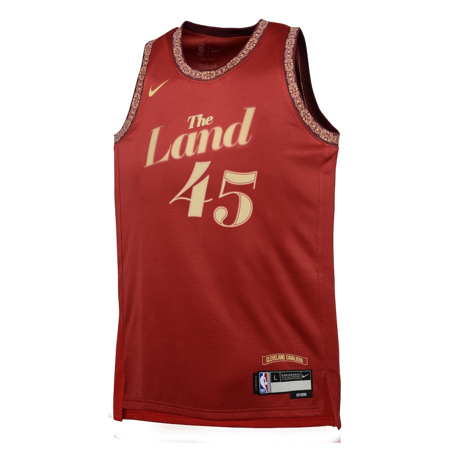 Donovan Mitchell 45 Cleveland Cavaliers 2023/24 City Edition Swingma Wine NBA Jersey Youth