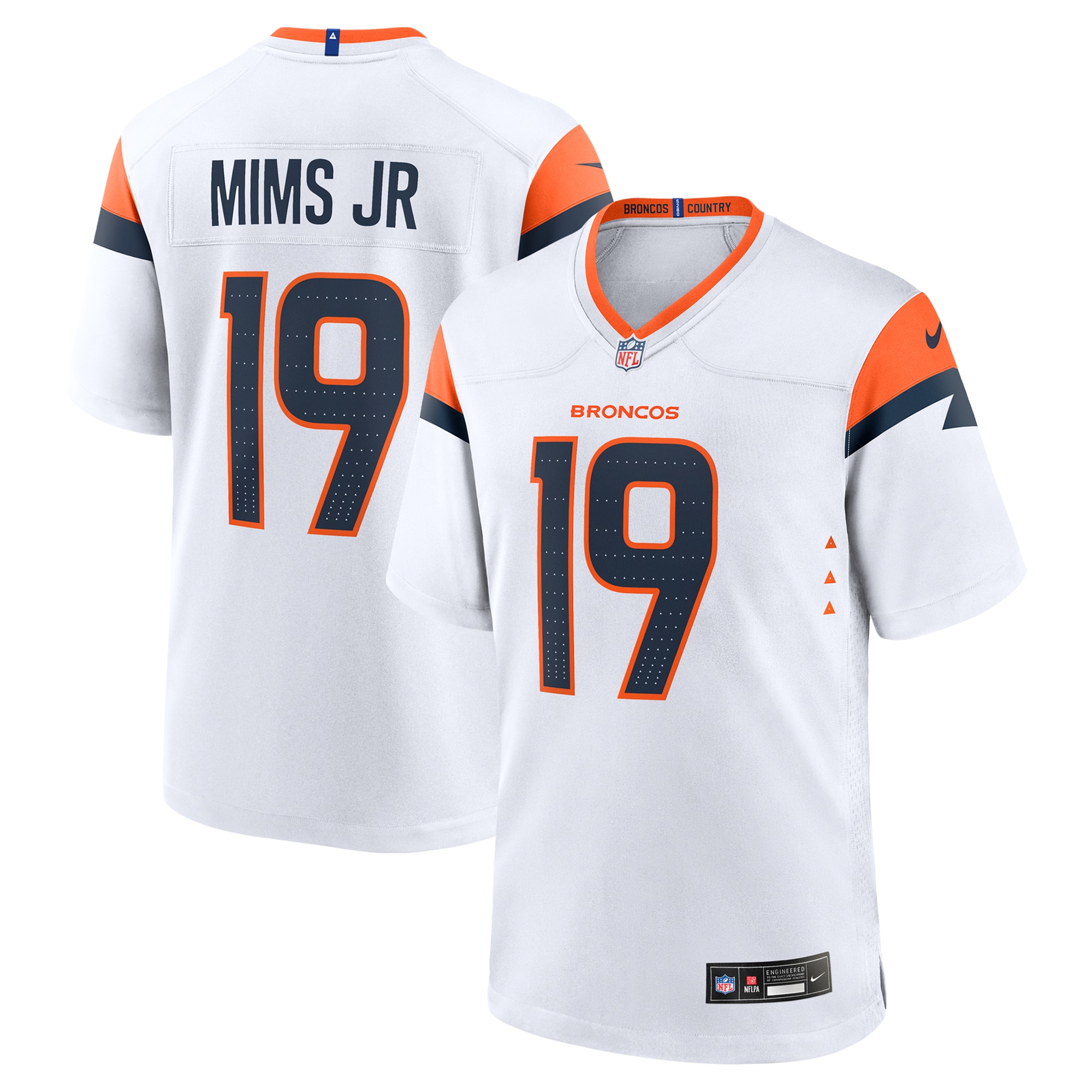 Denver Broncos Marvin Mims Jr White Game NFL Jersey Men's