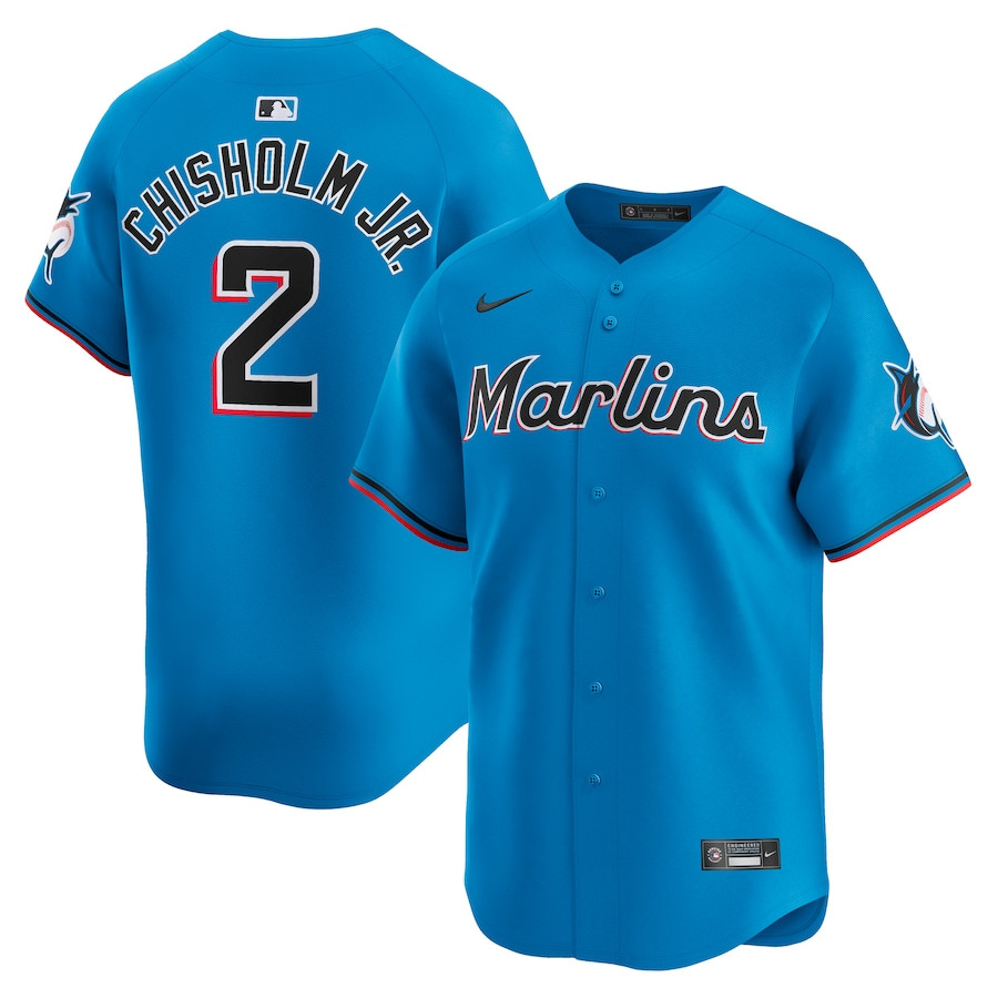 Jazz Chisholm Jr. 2 Miami Marlins Alternate Limited Blue MLB Jersey Men's
