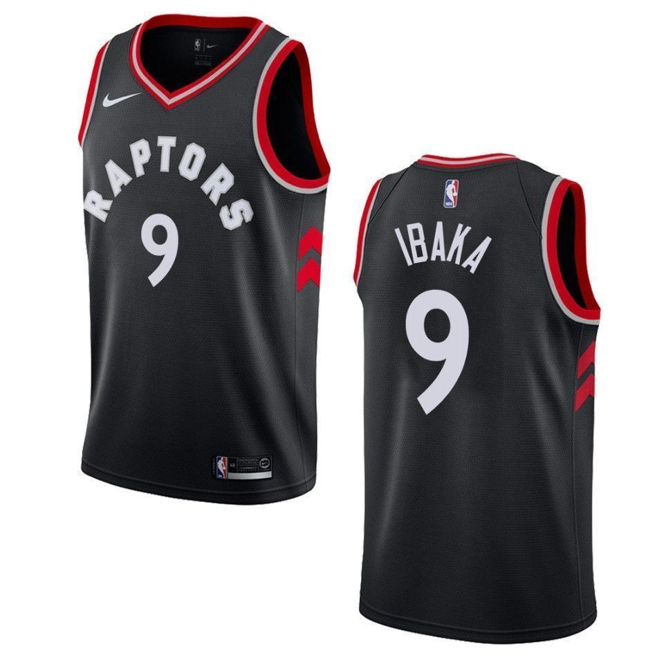 Toronto Raptors 9 Serge Ibaka Statement Swingman Black NBA Jersey Men's