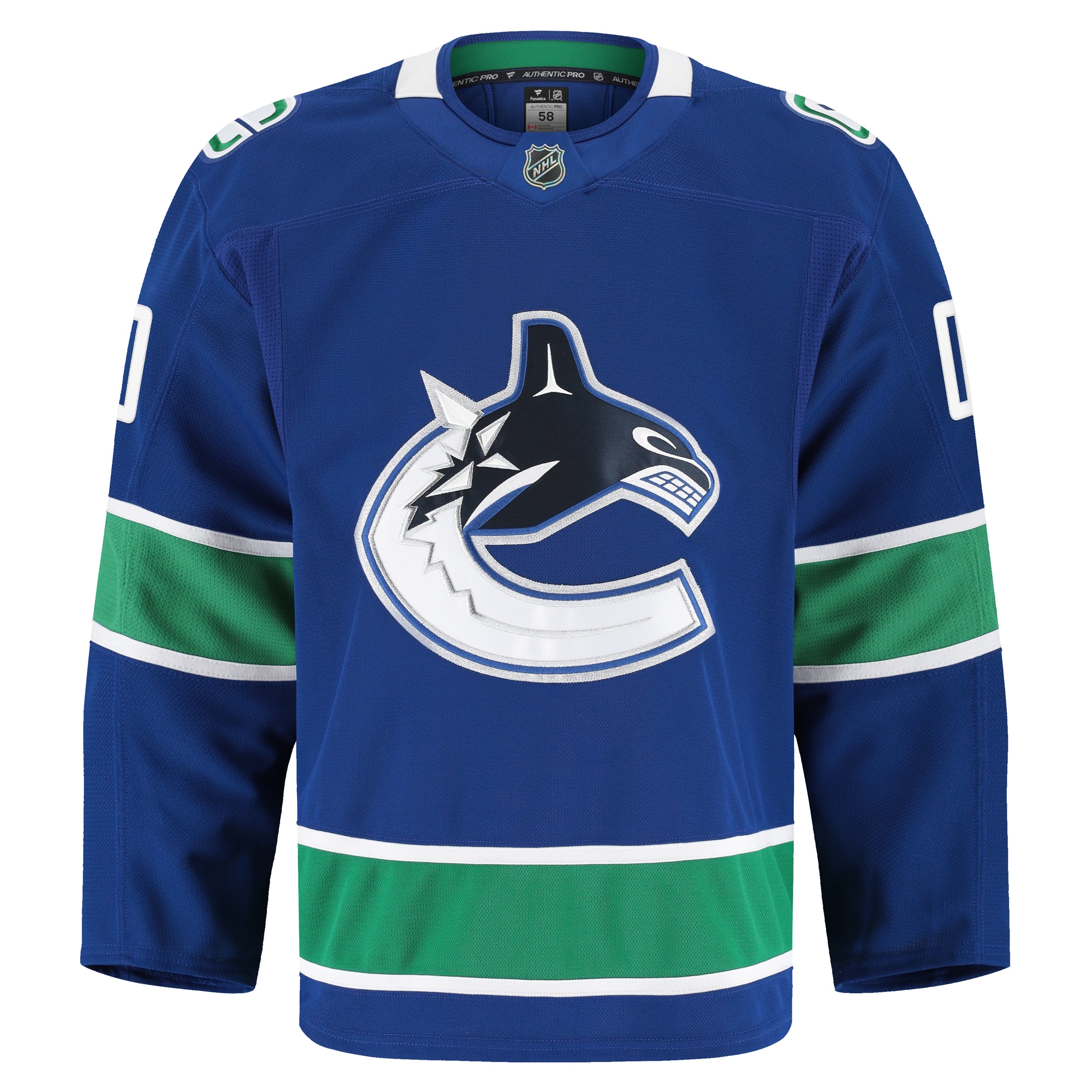 Vancouver Canucks Blue Home Pro Custom NHL Jersey Men's