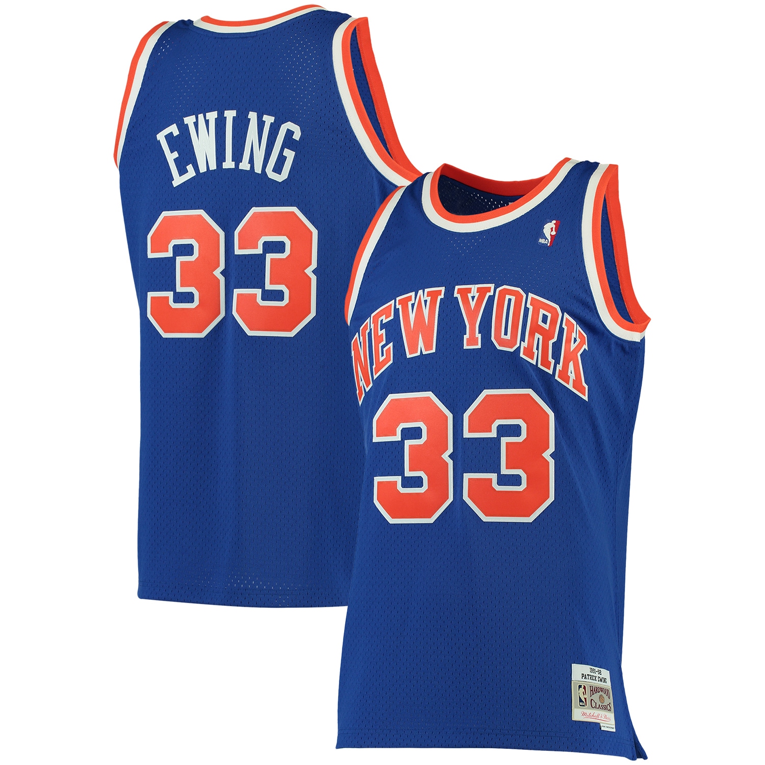 Mitchell Ness Patrick Ewing Blue New York Knicks Big Tall Hardwood Classics NBA Jersey Men's