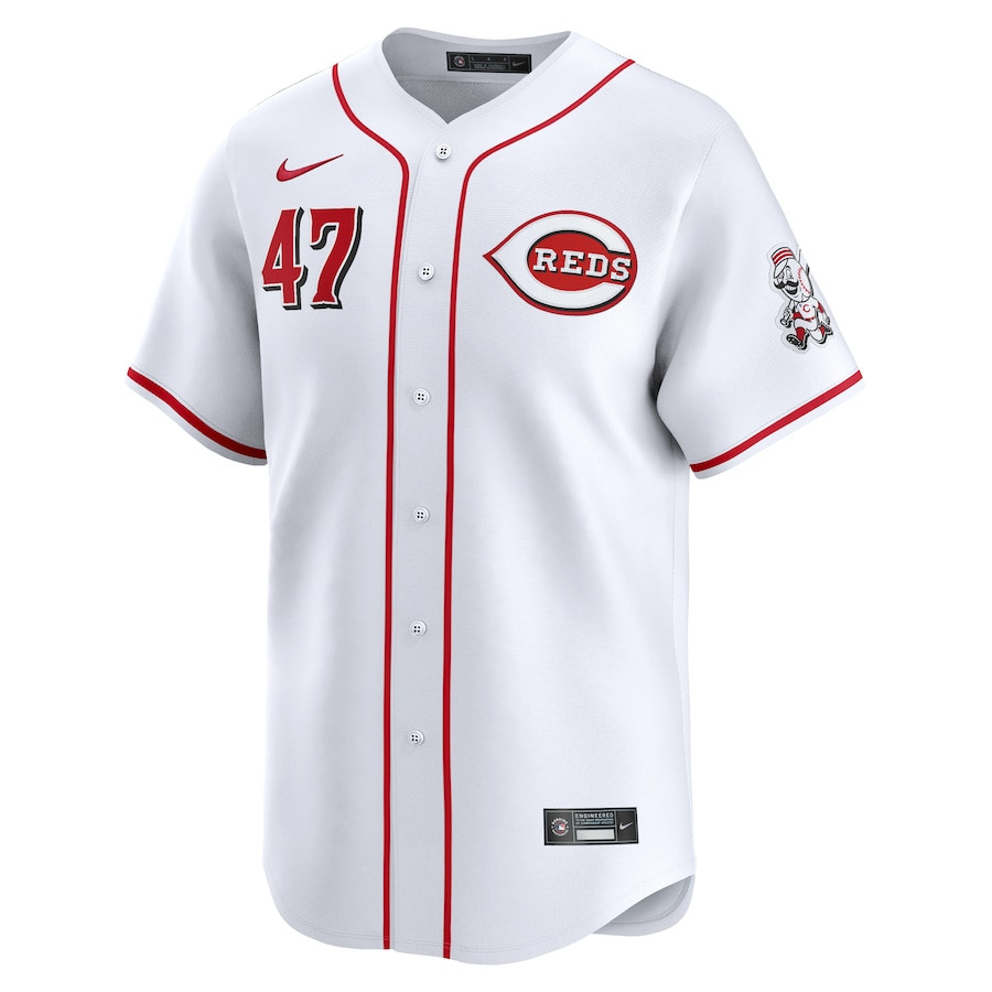 Frankie Montas 47 Cincinnati Reds Home Limited Player White MLB Jersey Men's