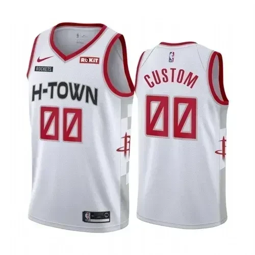 Custom Any Size Houston Rockets City Edition White NBA Jersey Men's