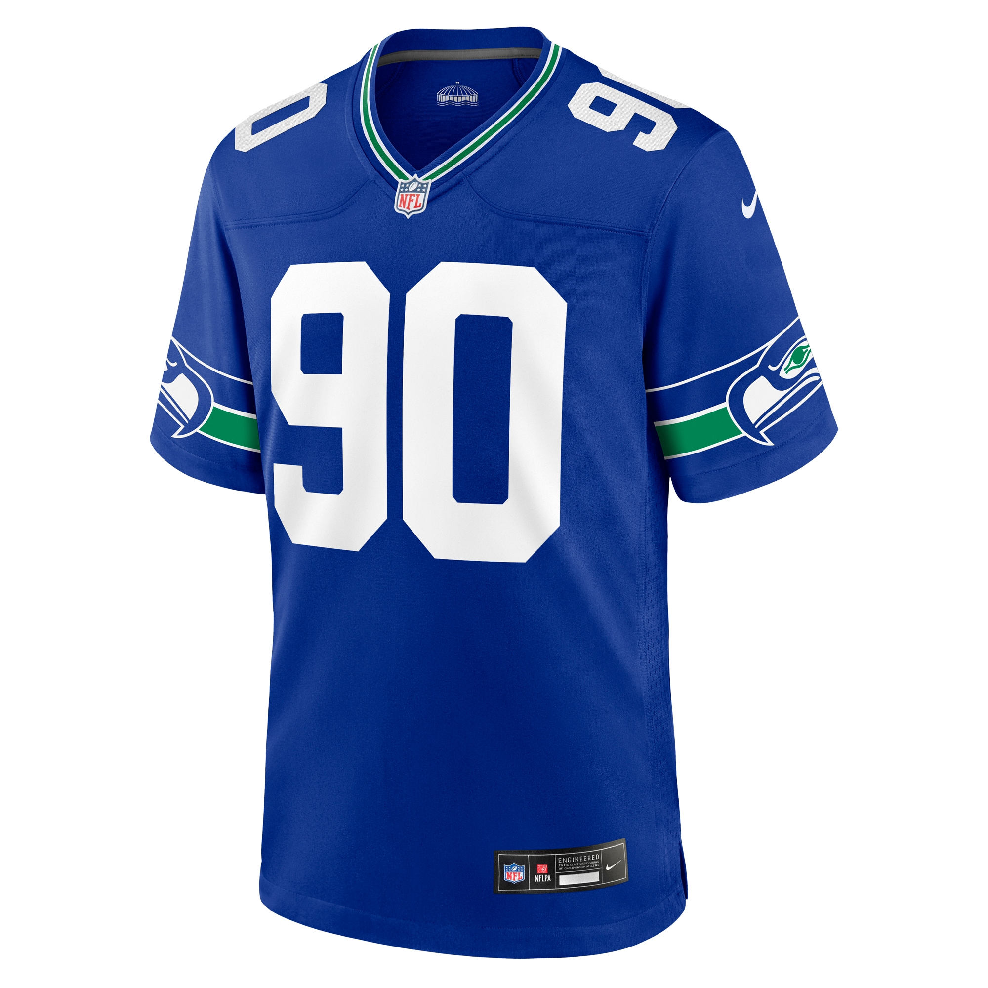 Seattle Seahawks Jarran Reed Royal Throwback Player Game NFL Jersey Men's