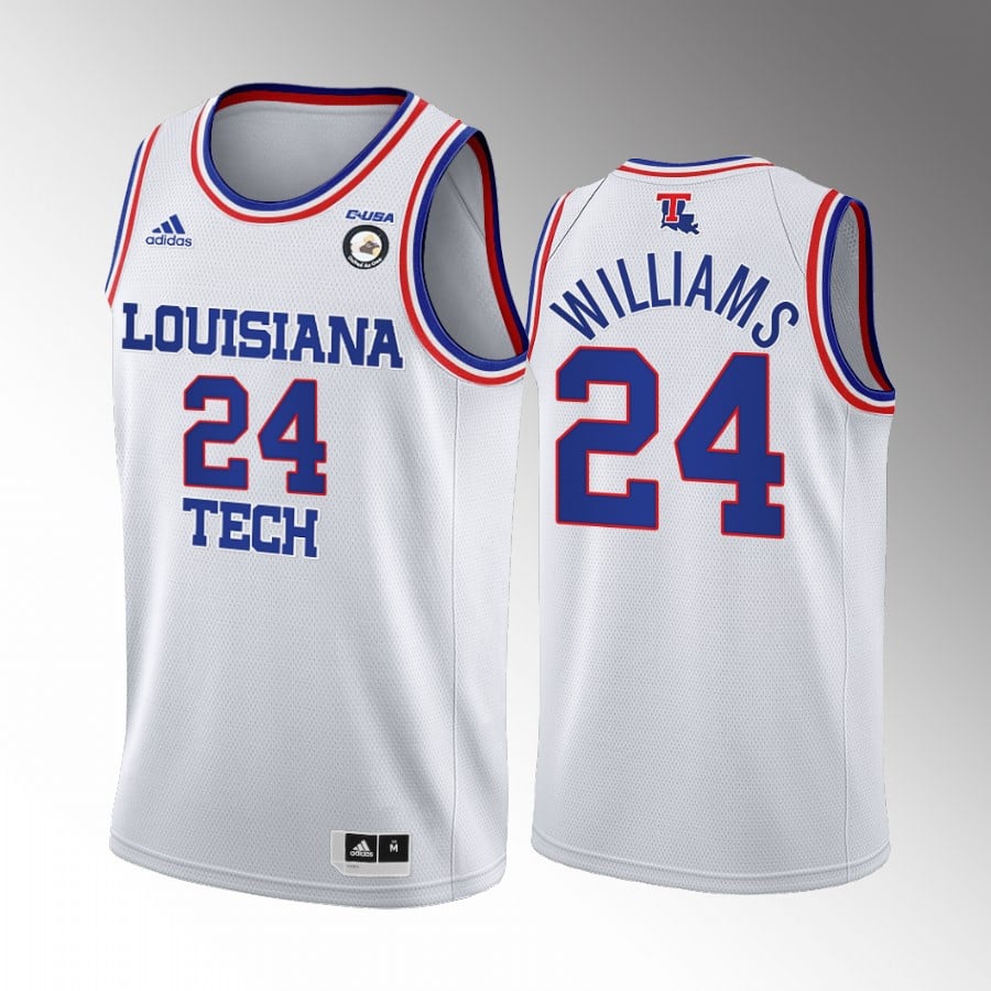 Louisiana Tech Bulldogs Cobe Williams 24 College White Home Uniform NCAA Jersey Men's