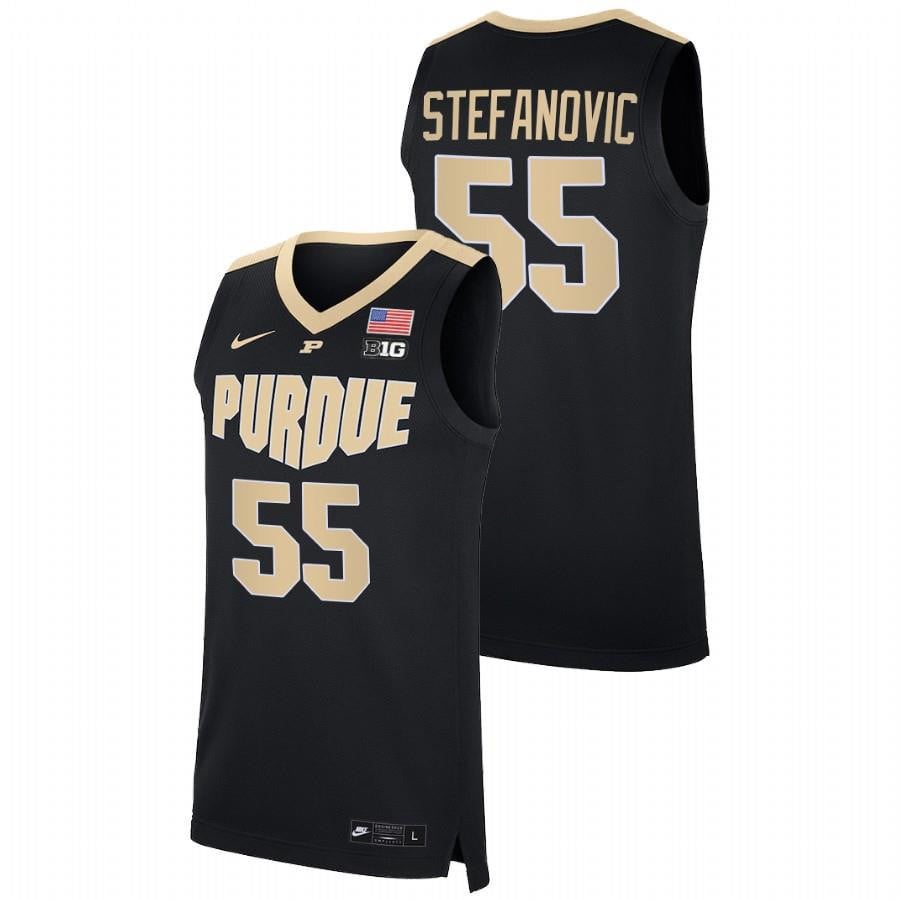 Purdue Boilermakers Sasha Stefanovic 55 2023 Black College NCAA Jersey Men's
