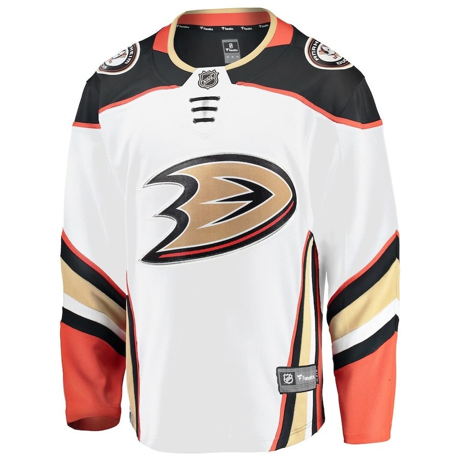 Leo Carlsson #91 Anaheim Ducks 2023 Draft Away White NHL Jersey Men's