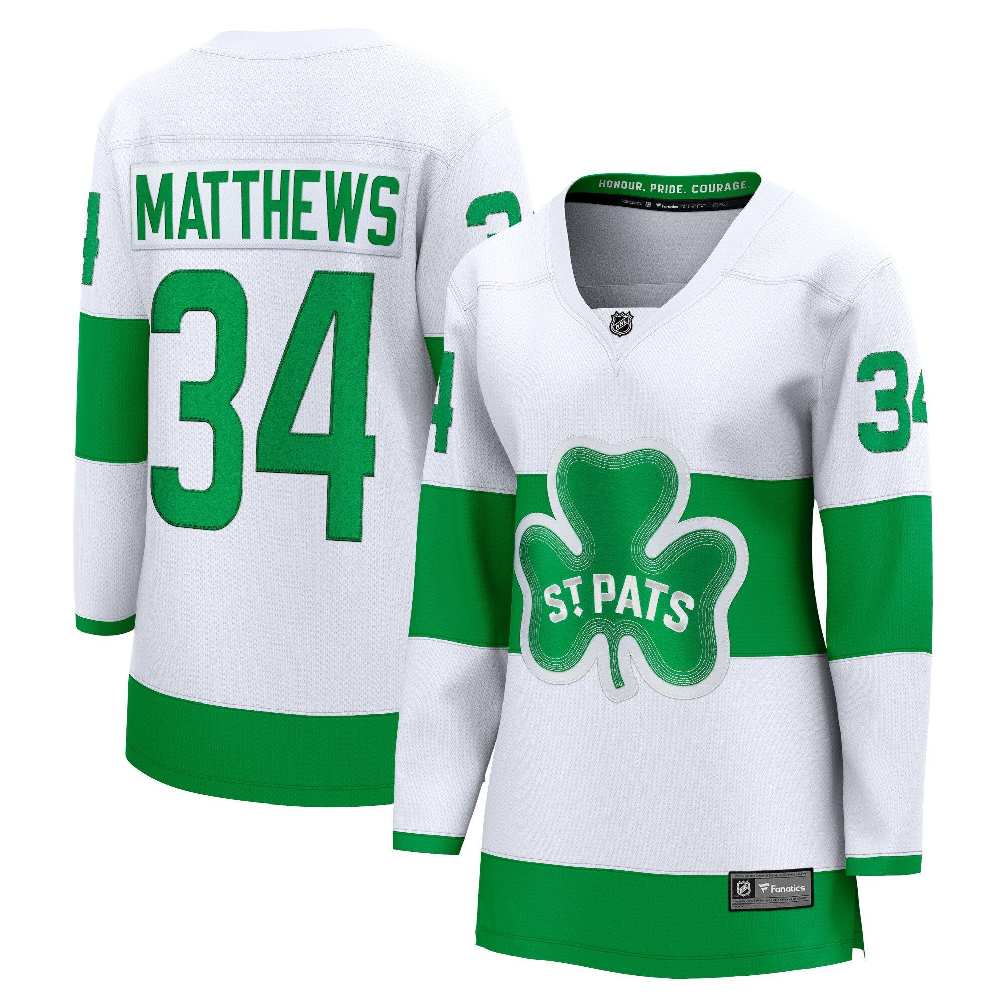 Toronto Maple Leafs Auston Matthews White St. Patricks Alternate Premier Breakaway Player NHL Jersey Women's